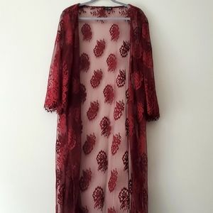 Midi length lace shawl